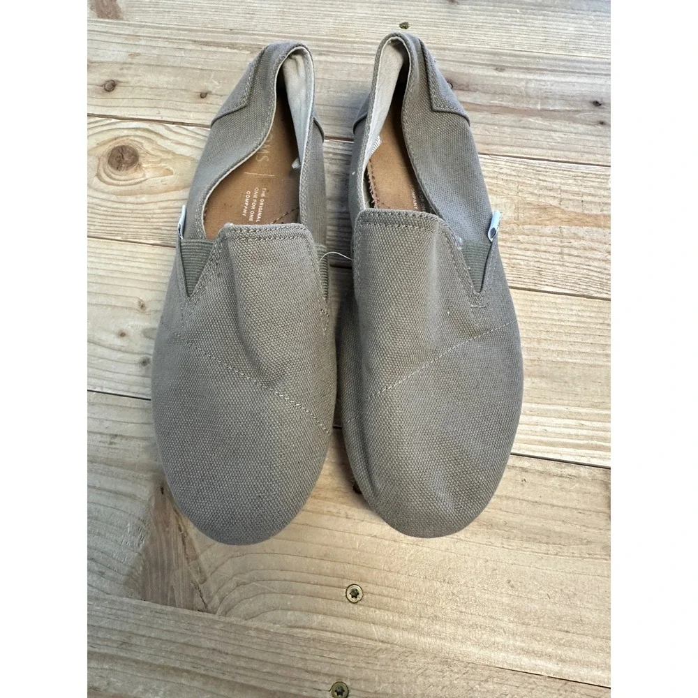 TOMS Womens Classic Alpargata Canvas Slip On Shoes Taupe Tan Size 7‎